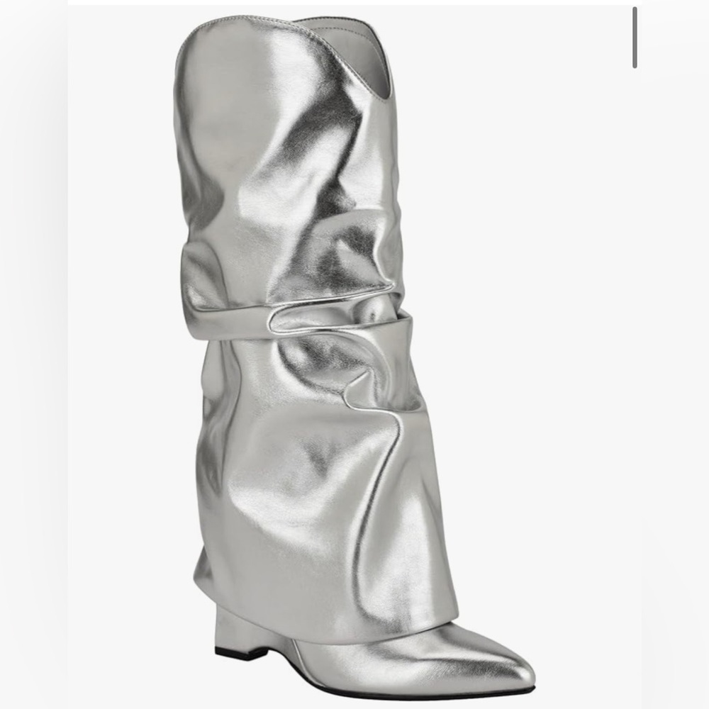 Nine West Silver Heeled Boots